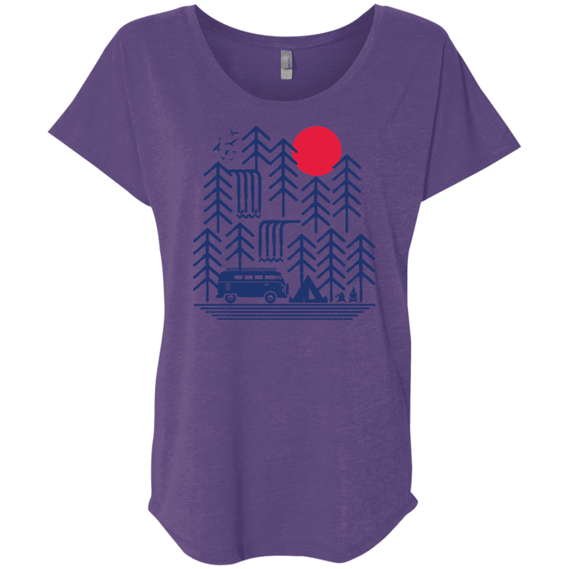 T-Shirts Purple Rush / X-Small Road Trip Days Triblend Dolman Sleeve
