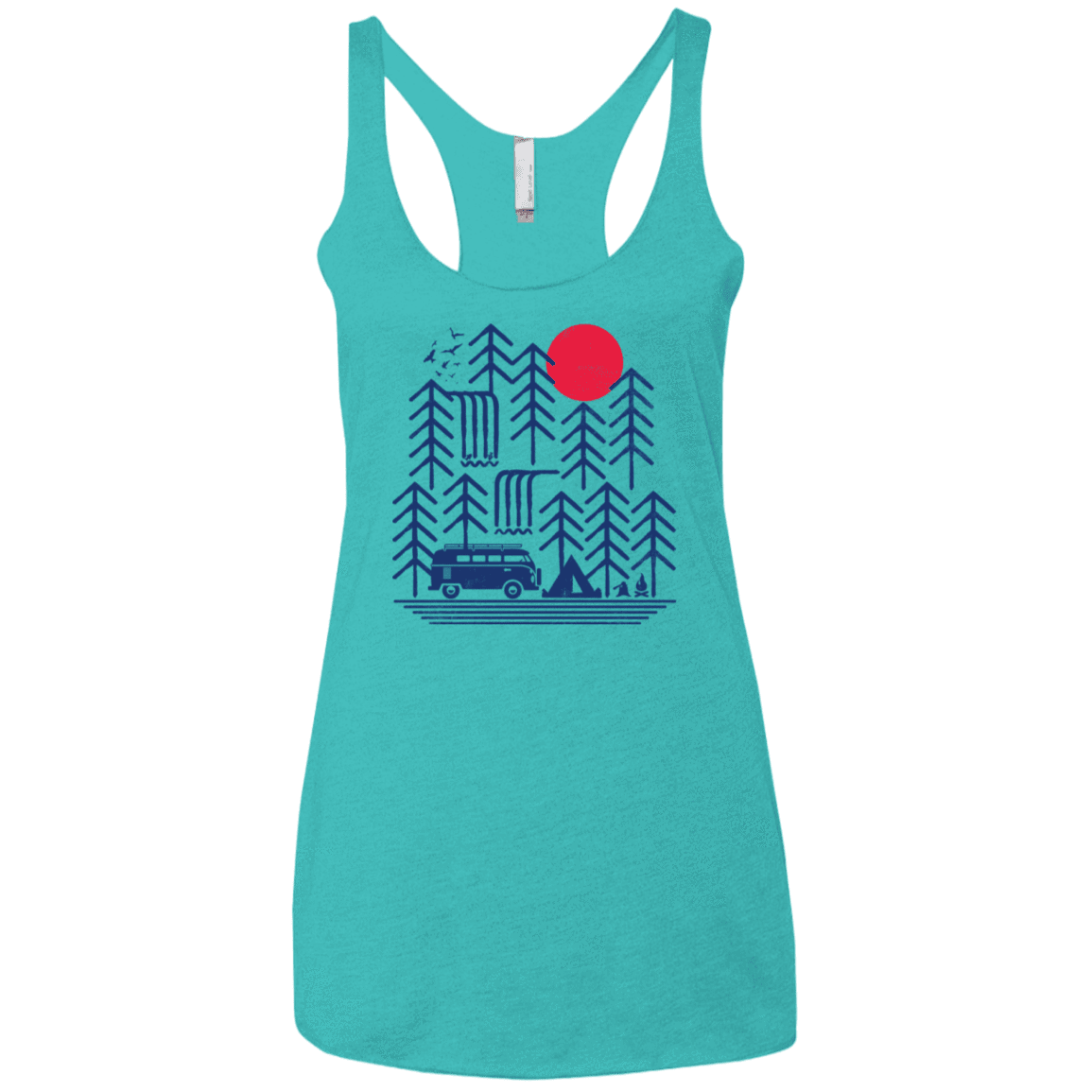 T-Shirts Tahiti Blue / X-Small Road Trip Days Women's Triblend Racerback Tank