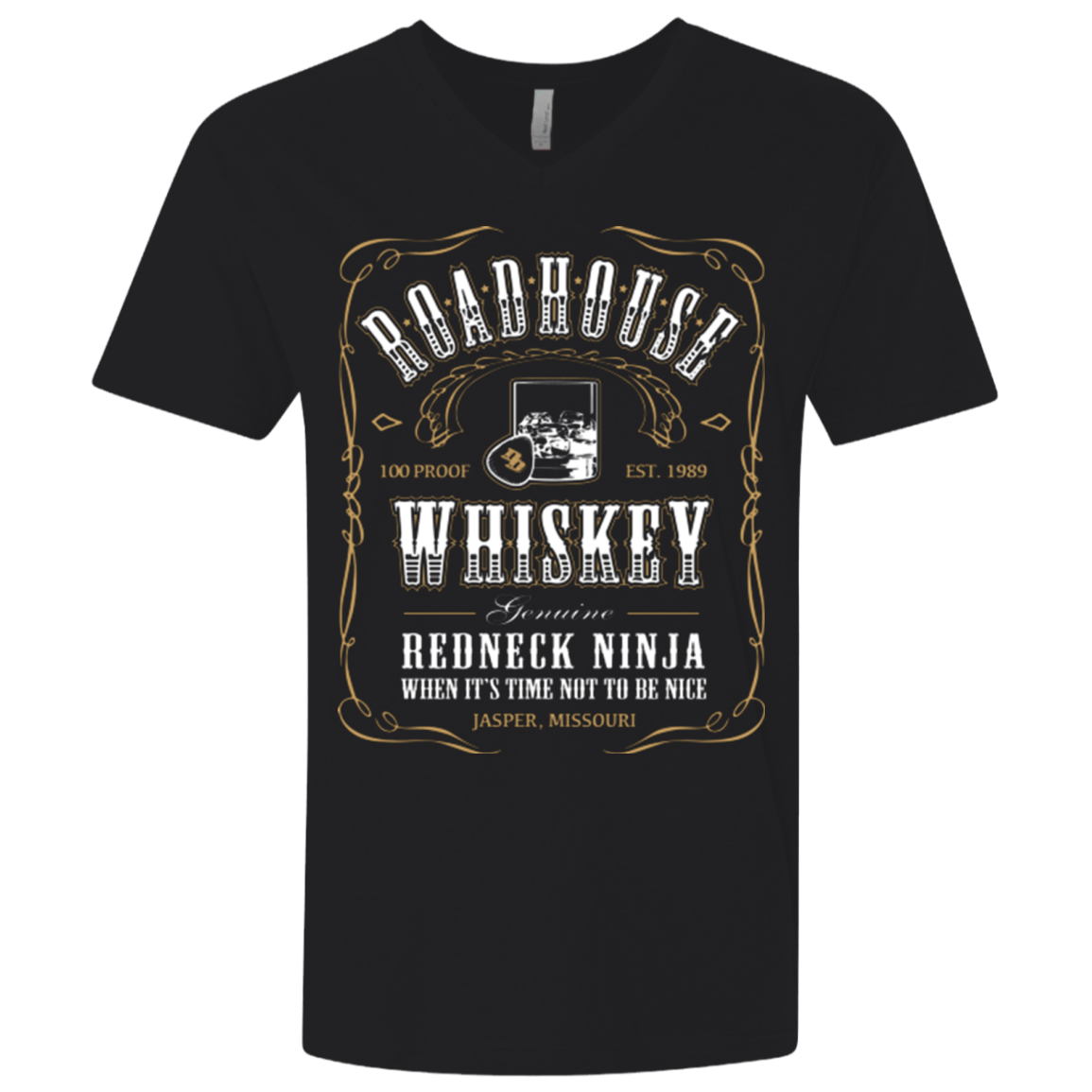 T-Shirts Black / X-Small Roadhouse Whiskey Men's Premium V-Neck