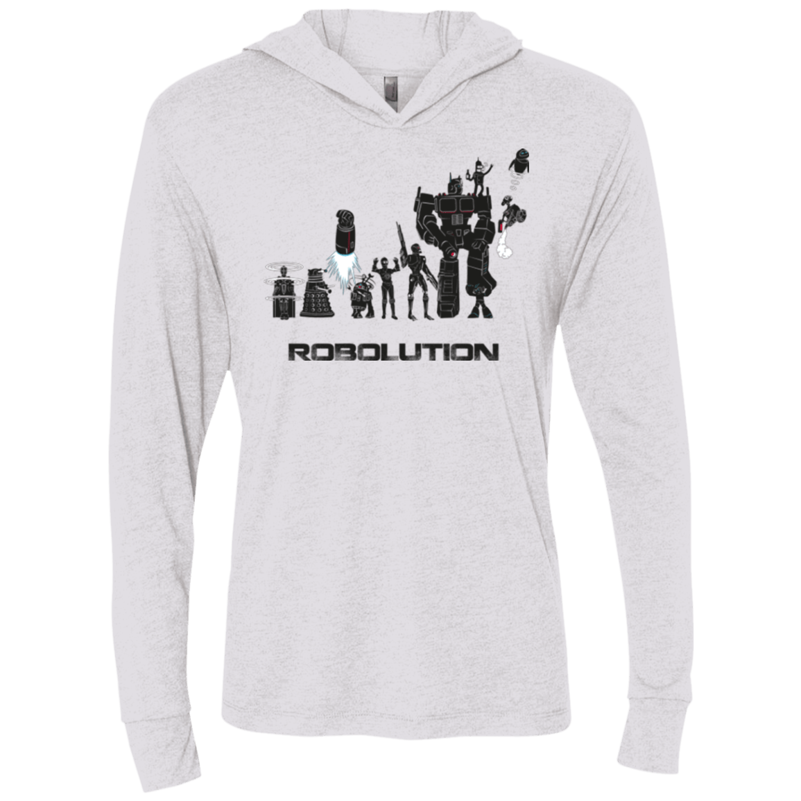 T-Shirts Heather White / X-Small Robolution Triblend Long Sleeve Hoodie Tee
