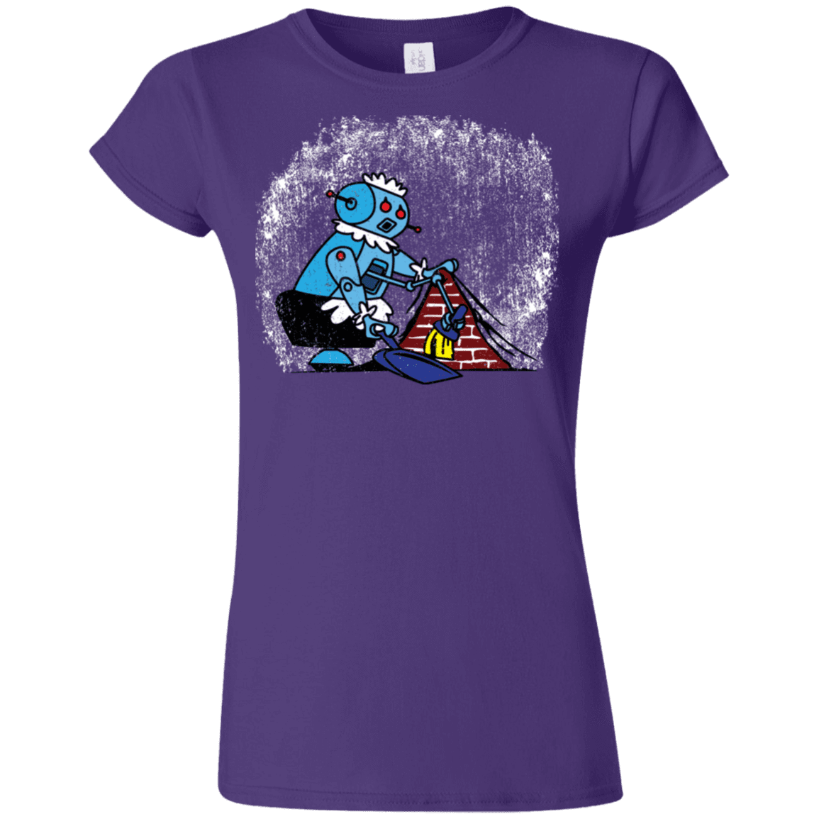 T-Shirts Purple / S Robot Cleaner Junior Slimmer-Fit T-Shirt