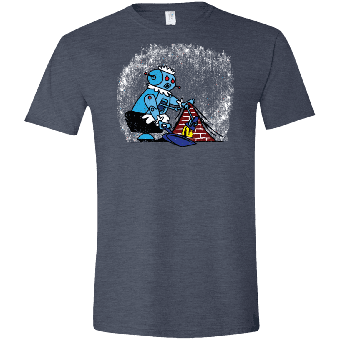 T-Shirts Heather Navy / S Robot Cleaner Men's Semi-Fitted Softstyle