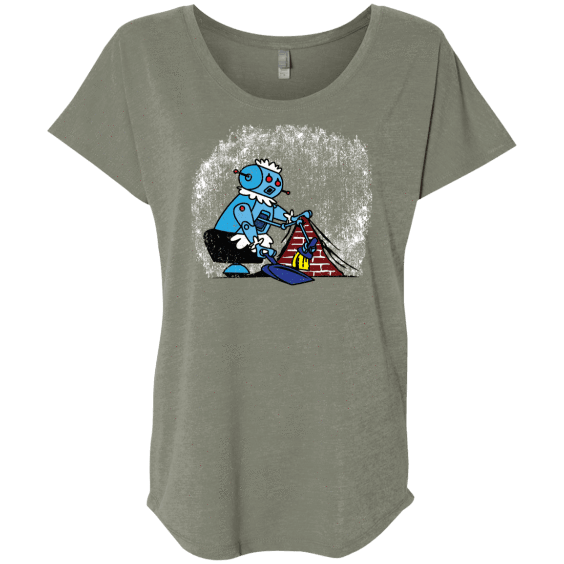 T-Shirts Venetian Grey / X-Small Robot Cleaner Triblend Dolman Sleeve