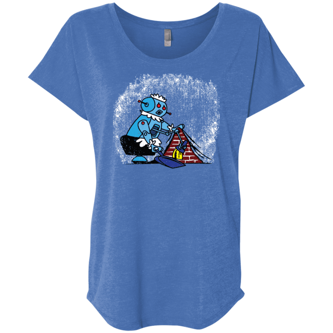 T-Shirts Vintage Royal / X-Small Robot Cleaner Triblend Dolman Sleeve
