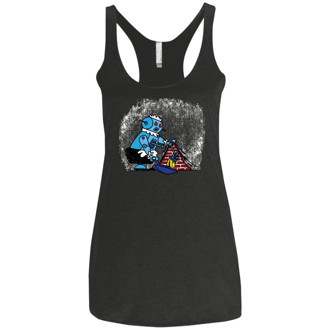 T-Shirts Vintage Black / X-Small Robot Cleaner Women's Triblend Racerback Tank
