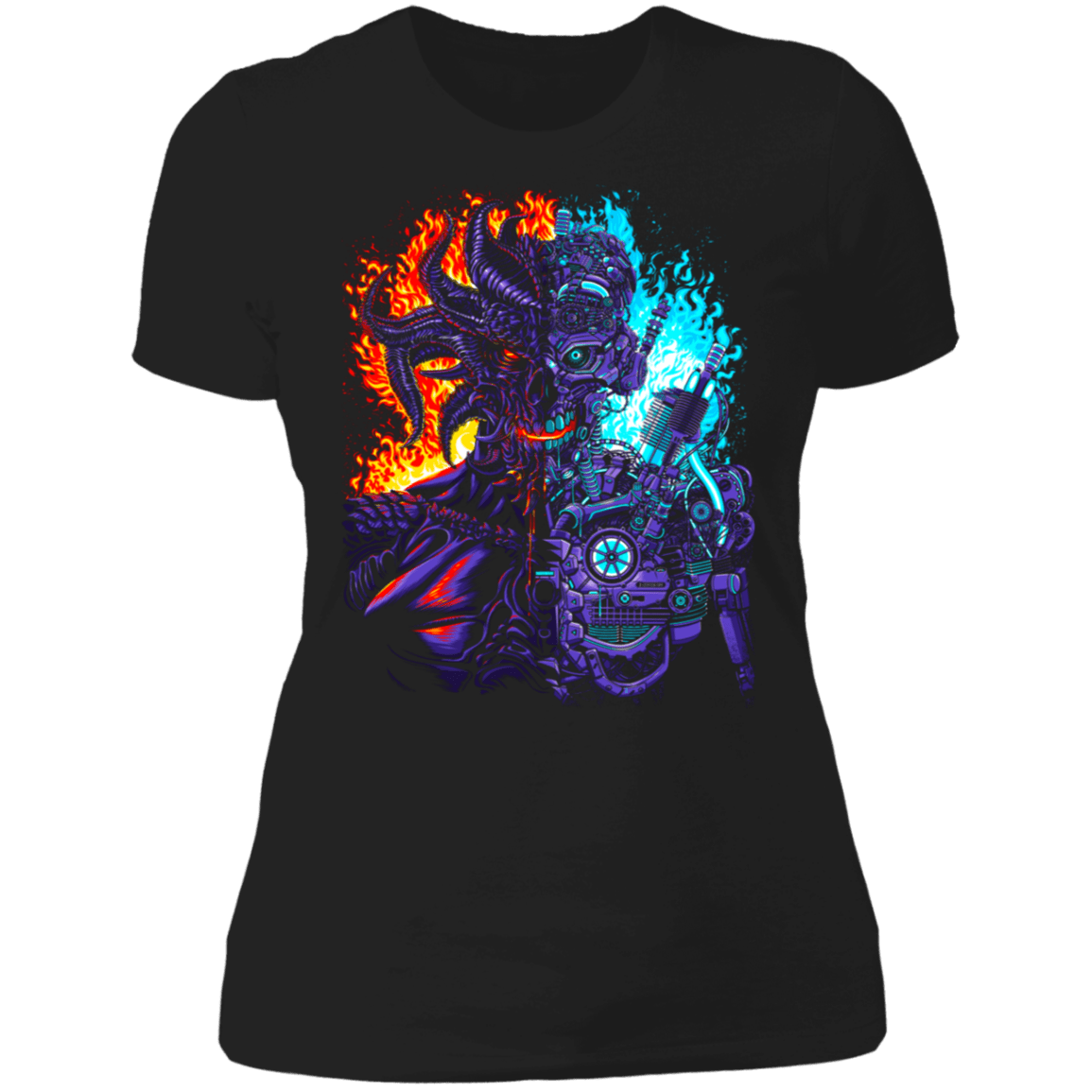 T-Shirts Black / X-Small Robot X Demon Women's Premium T-Shirt