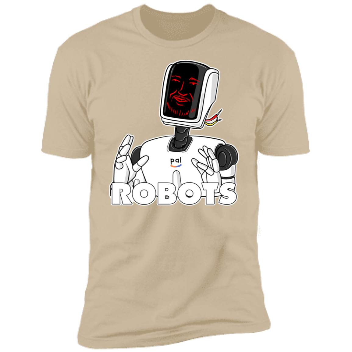 T-Shirts Sand / S Robots Men's Premium T-Shirt