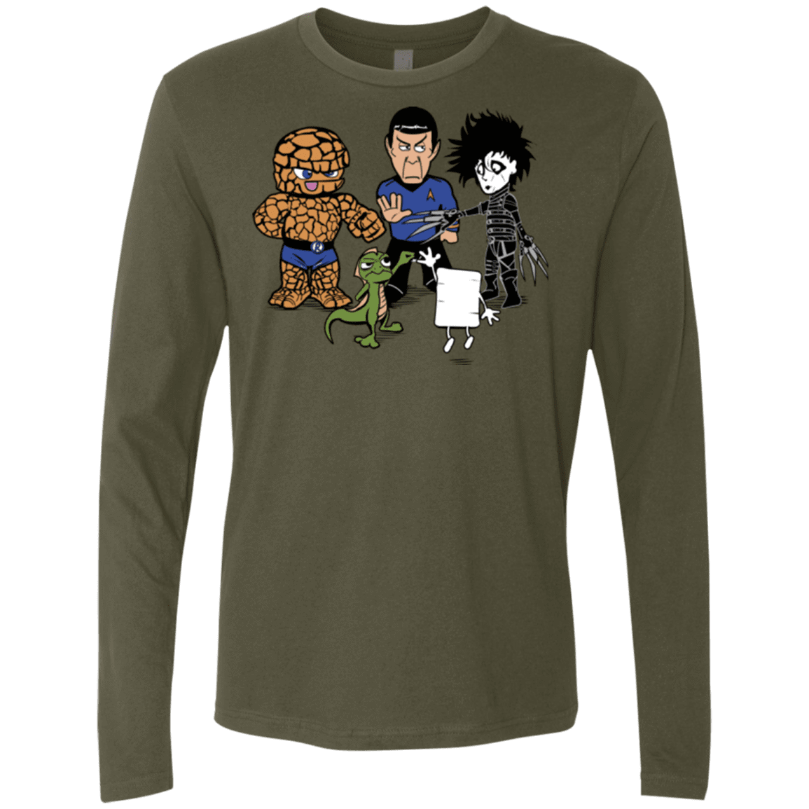 T-Shirts Military Green / Small Rock Paper Scissors Men's Premium Long Sleeve