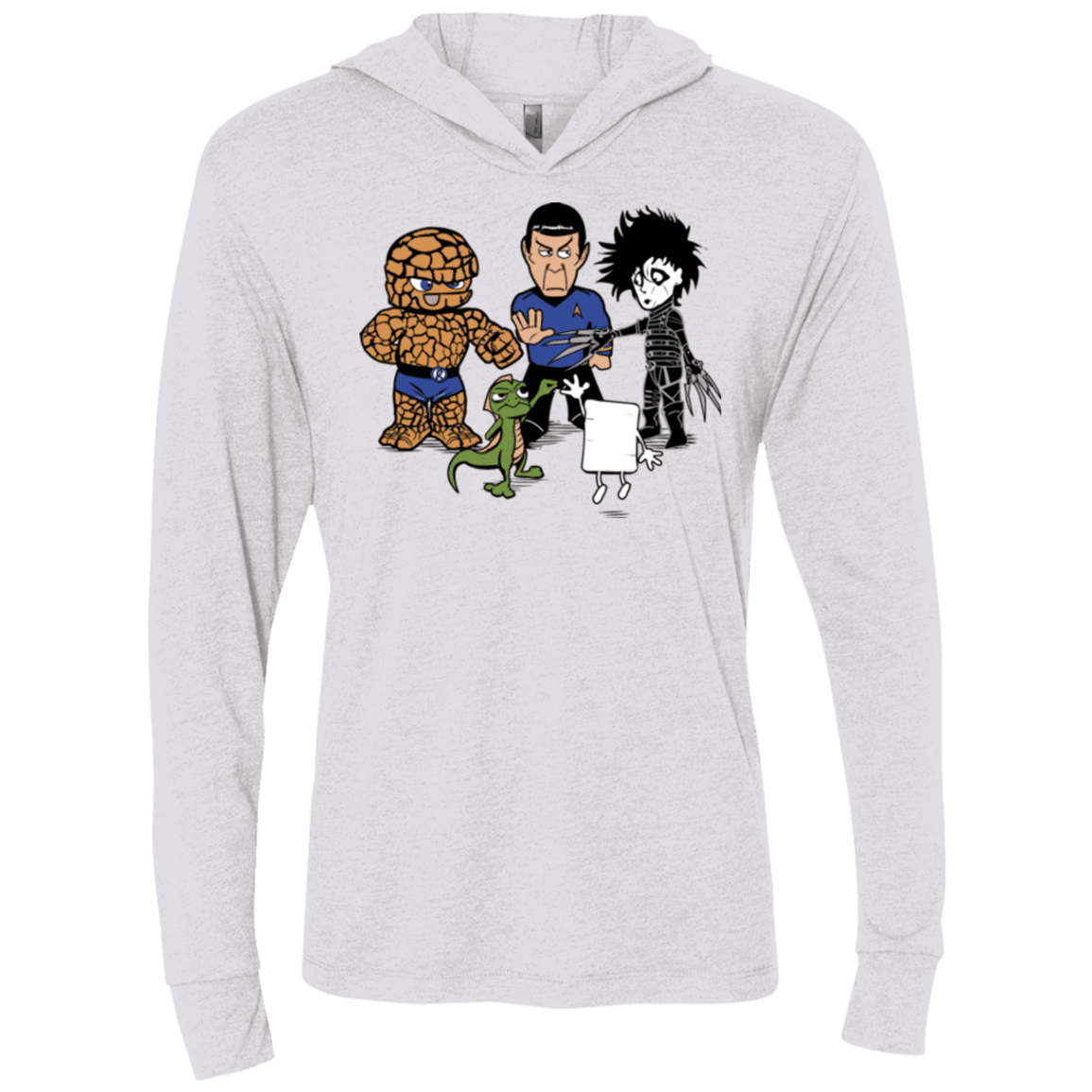 T-Shirts Heather White / X-Small Rock Paper Scissors Triblend Long Sleeve Hoodie Tee