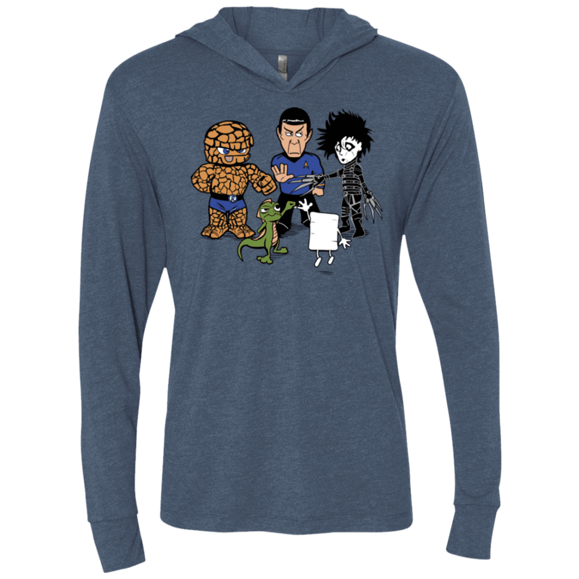 T-Shirts Indigo / X-Small Rock Paper Scissors Triblend Long Sleeve Hoodie Tee