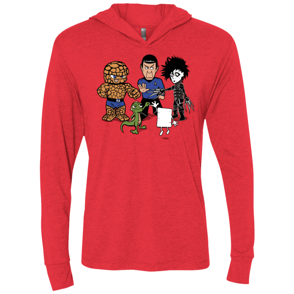 T-Shirts Vintage Red / X-Small Rock Paper Scissors Triblend Long Sleeve Hoodie Tee