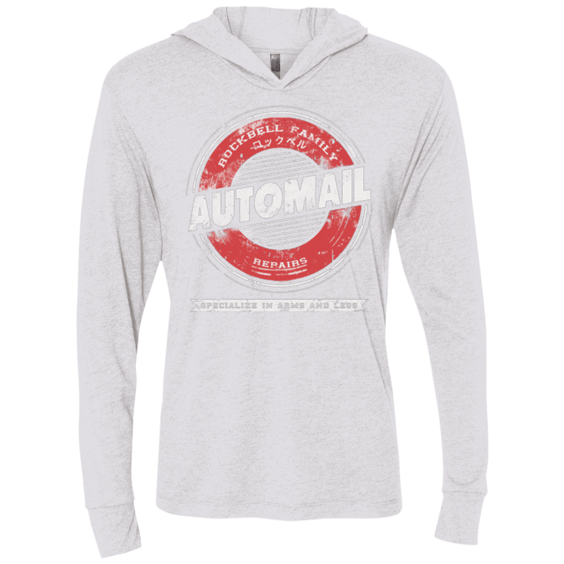 T-Shirts Heather White / X-Small Rockbell Automail Triblend Long Sleeve Hoodie Tee