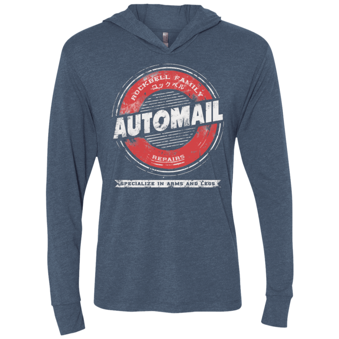 T-Shirts Indigo / X-Small Rockbell Automail Triblend Long Sleeve Hoodie Tee