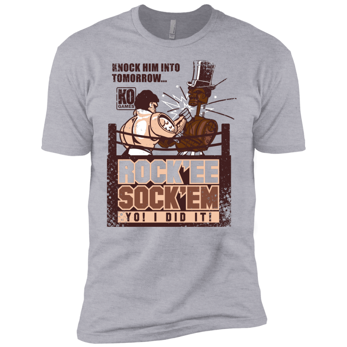 T-Shirts Heather Grey / YXS Rockee Sockem Boys Premium T-Shirt