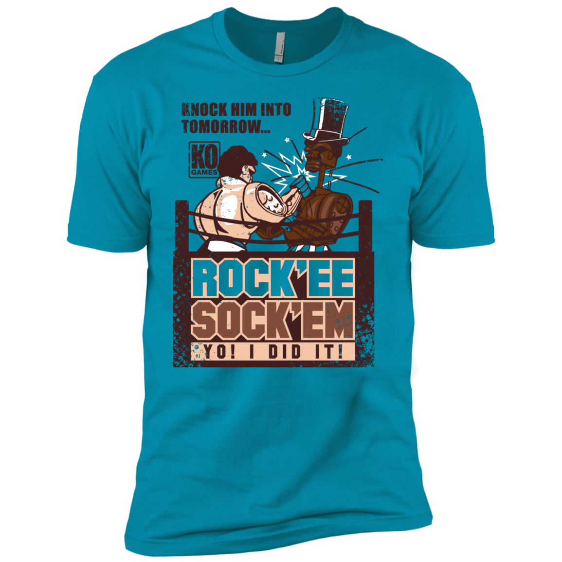 T-Shirts Turquoise / YXS Rockee Sockem Boys Premium T-Shirt