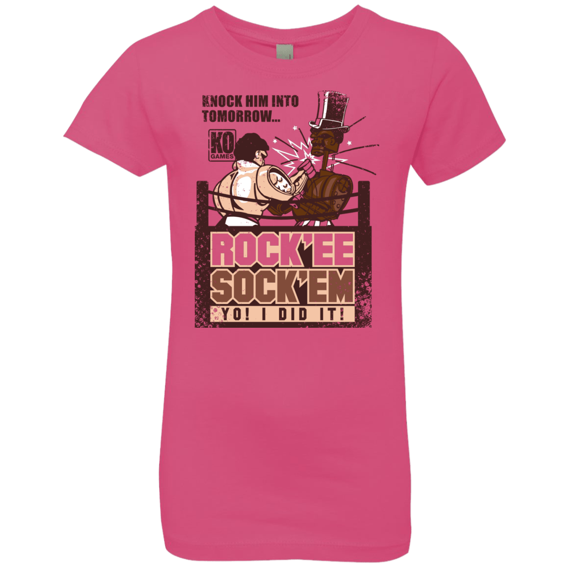 T-Shirts Hot Pink / YXS Rockee Sockem Girls Premium T-Shirt
