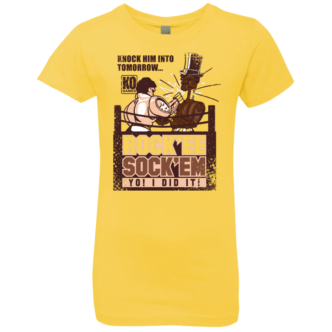 T-Shirts Vibrant Yellow / YXS Rockee Sockem Girls Premium T-Shirt