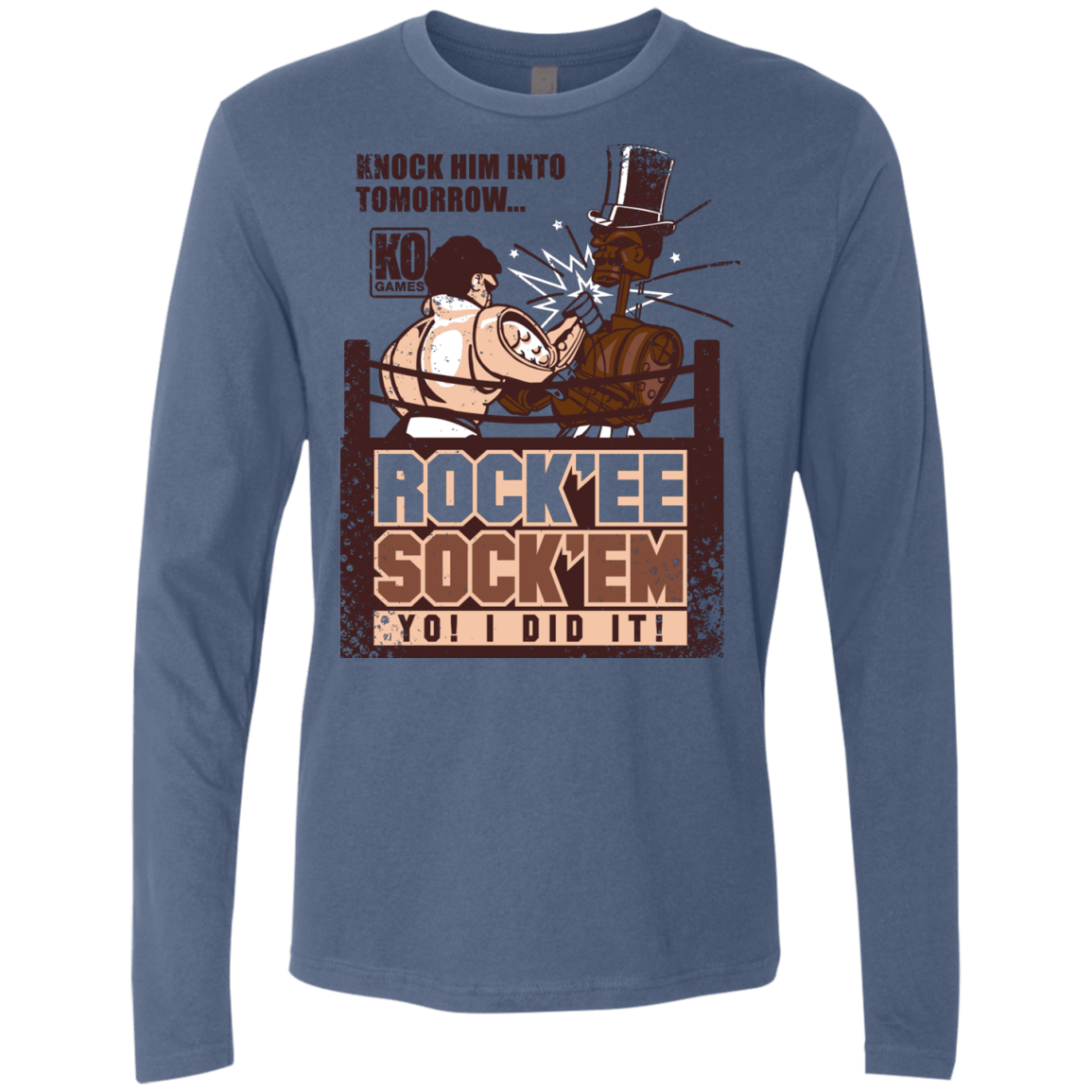 T-Shirts Indigo / Small Rockee Sockem Men's Premium Long Sleeve
