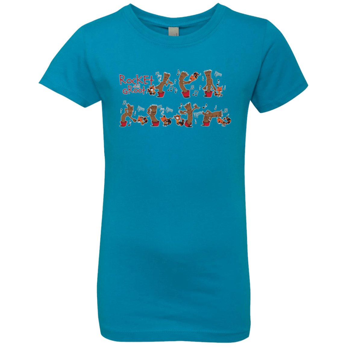 T-Shirts Turquoise / YXS Rocket and Groot Girls Premium T-Shirt