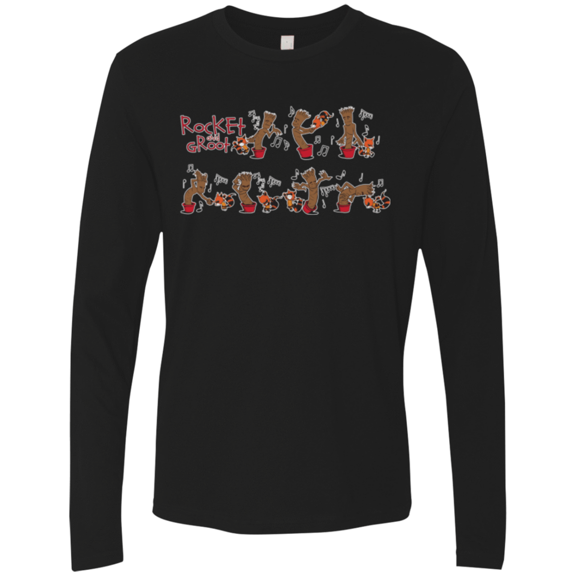 T-Shirts Black / Small Rocket and Groot Men's Premium Long Sleeve