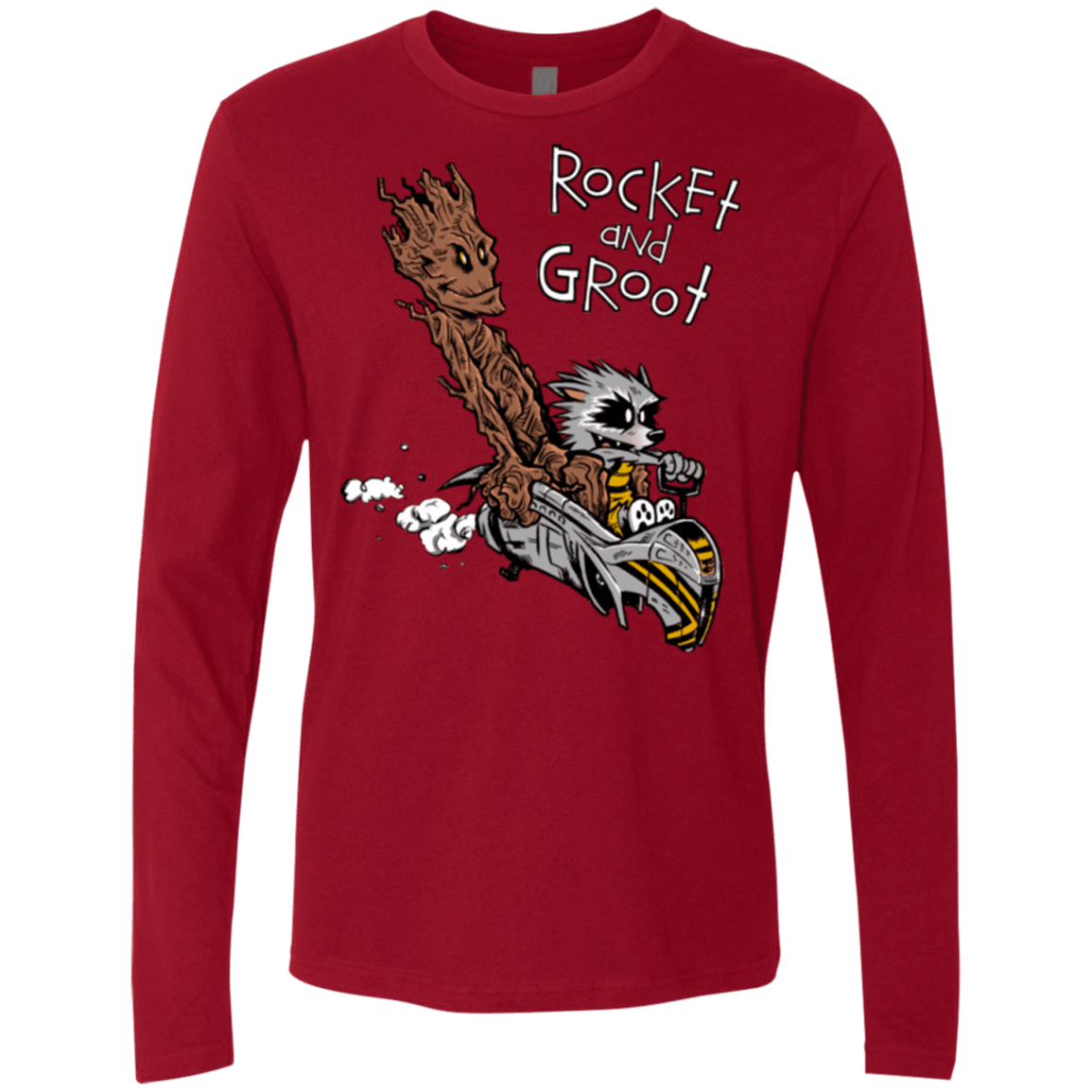 T-Shirts Cardinal / Small Rocket and Groot Men's Premium Long Sleeve