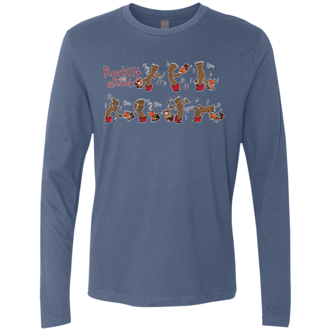 T-Shirts Indigo / Small Rocket and Groot Men's Premium Long Sleeve