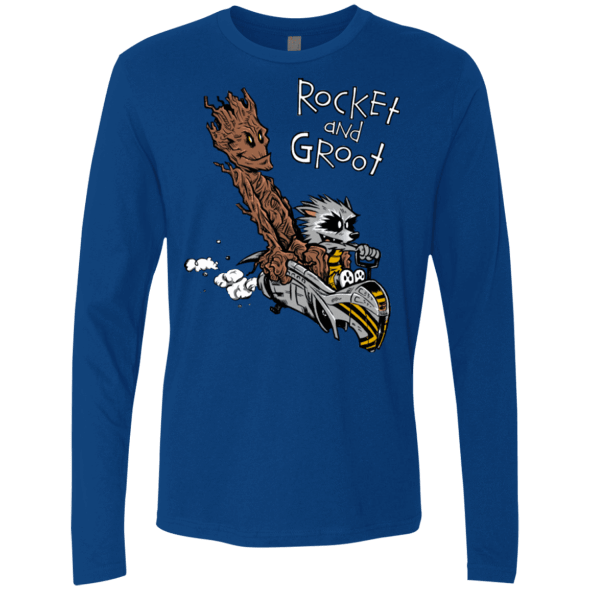 T-Shirts Royal / Small Rocket and Groot Men's Premium Long Sleeve