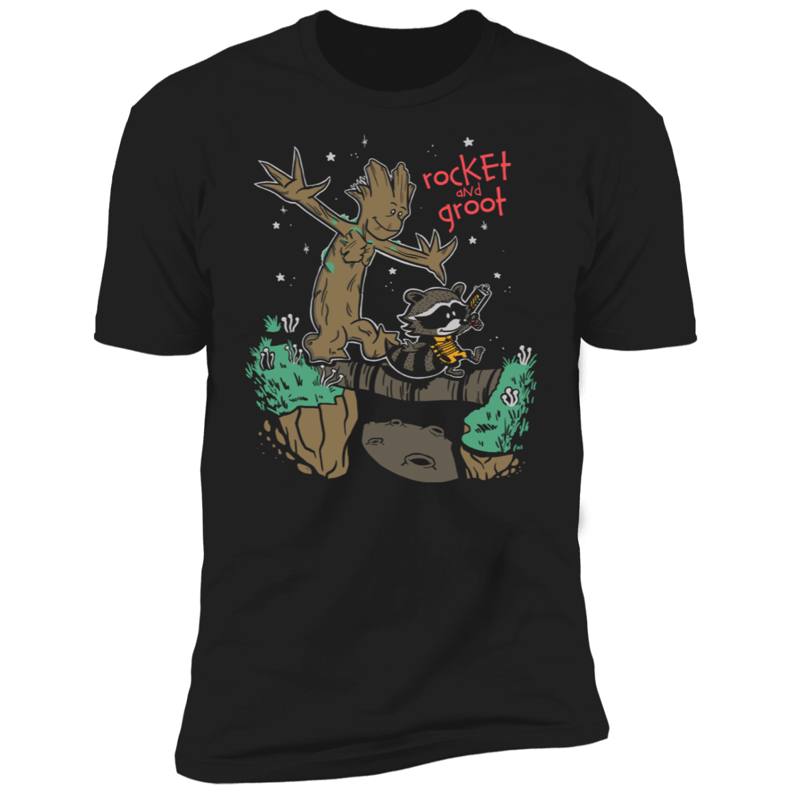 T-Shirts Black / X-Small Rocket and Groot Men's Premium T-Shirt