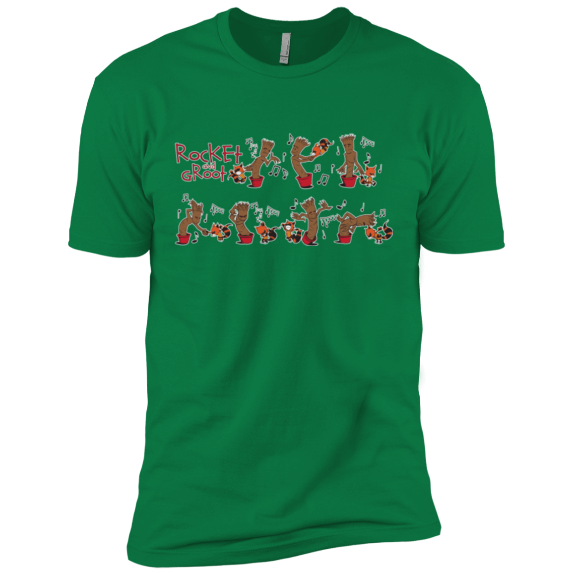 T-Shirts Kelly Green / X-Small Rocket and Groot Men's Premium T-Shirt