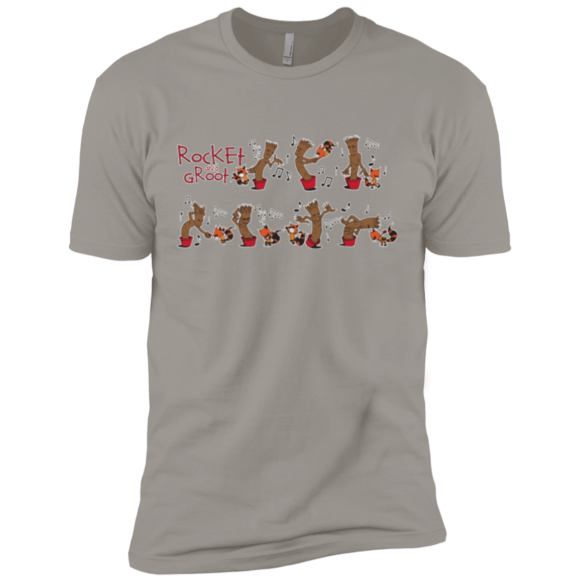 T-Shirts Light Grey / X-Small Rocket and Groot Men's Premium T-Shirt