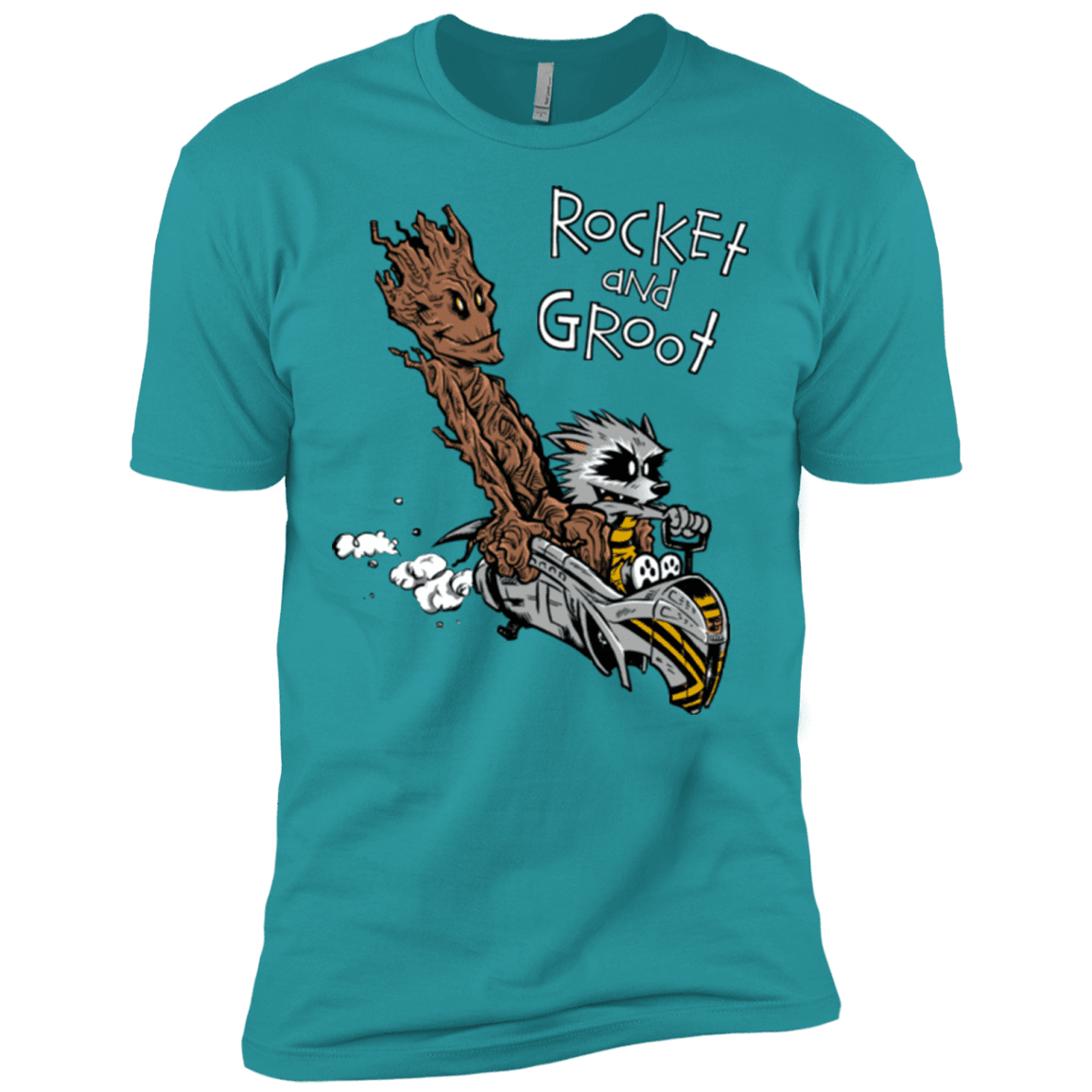 T-Shirts Tahiti Blue / X-Small Rocket and Groot Men's Premium T-Shirt