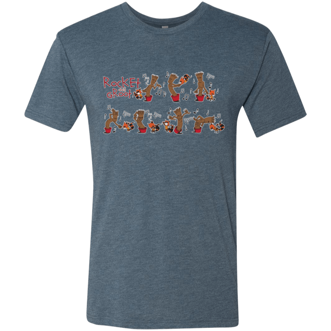 T-Shirts Indigo / Small Rocket and Groot Men's Triblend T-Shirt