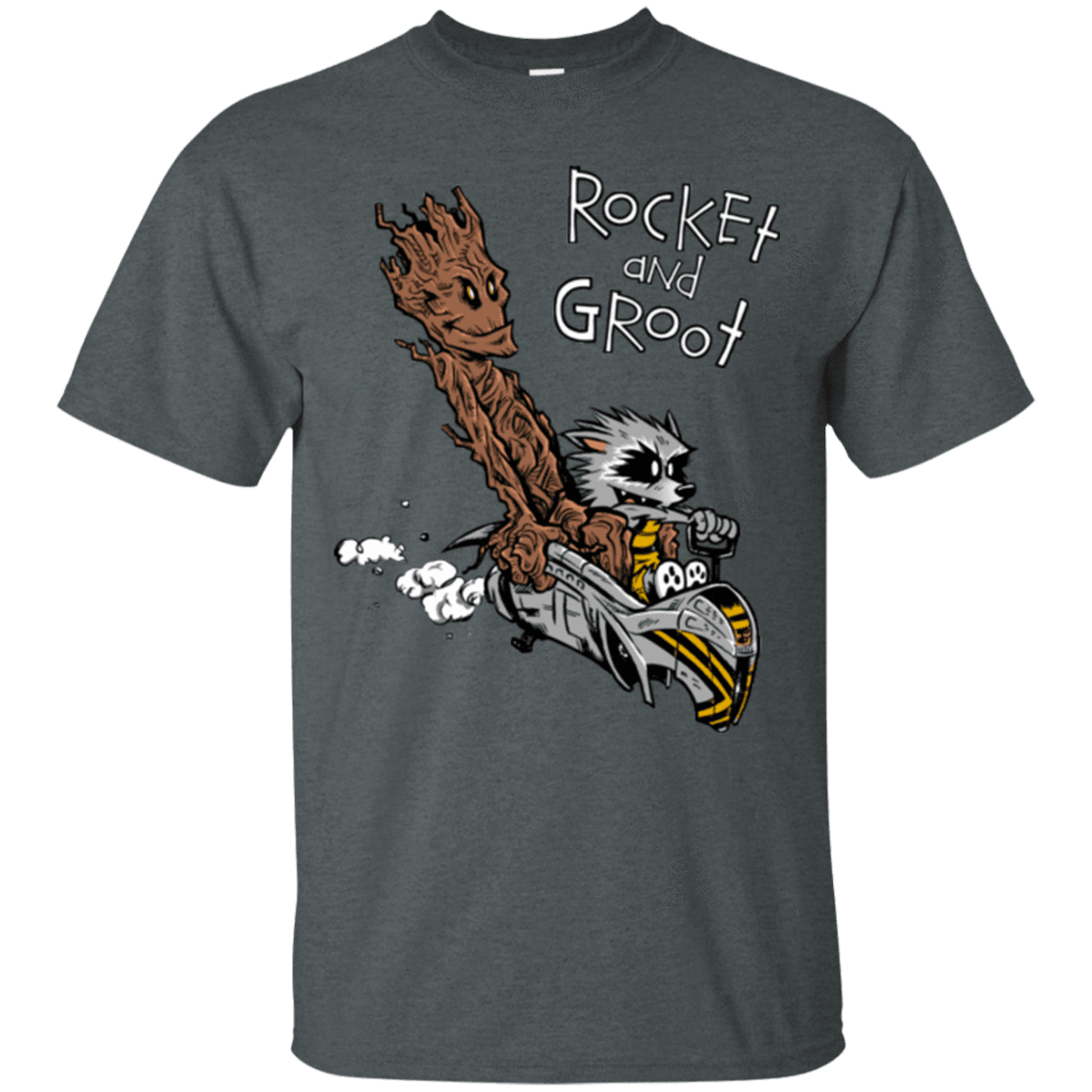 T-Shirts Dark Heather / Small Rocket and Groot T-Shirt