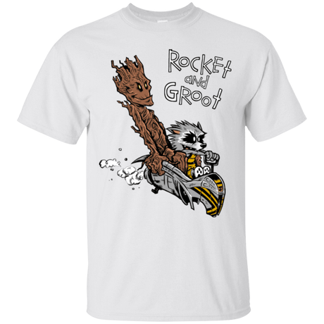 T-Shirts White / Small Rocket and Groot T-Shirt