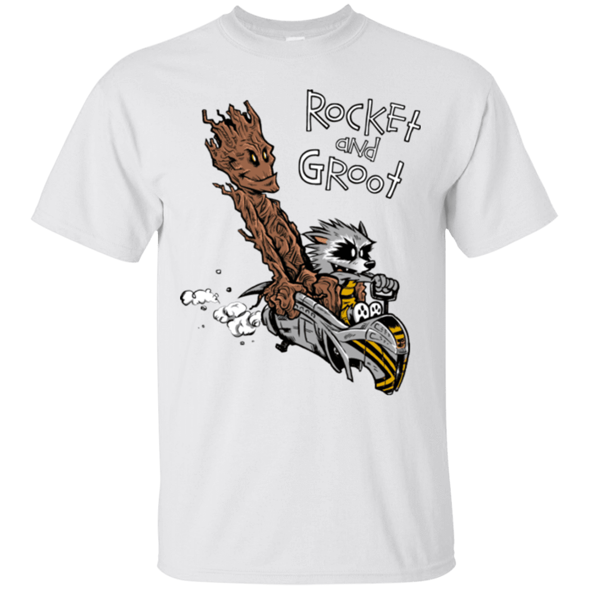T-Shirts White / Small Rocket and Groot T-Shirt
