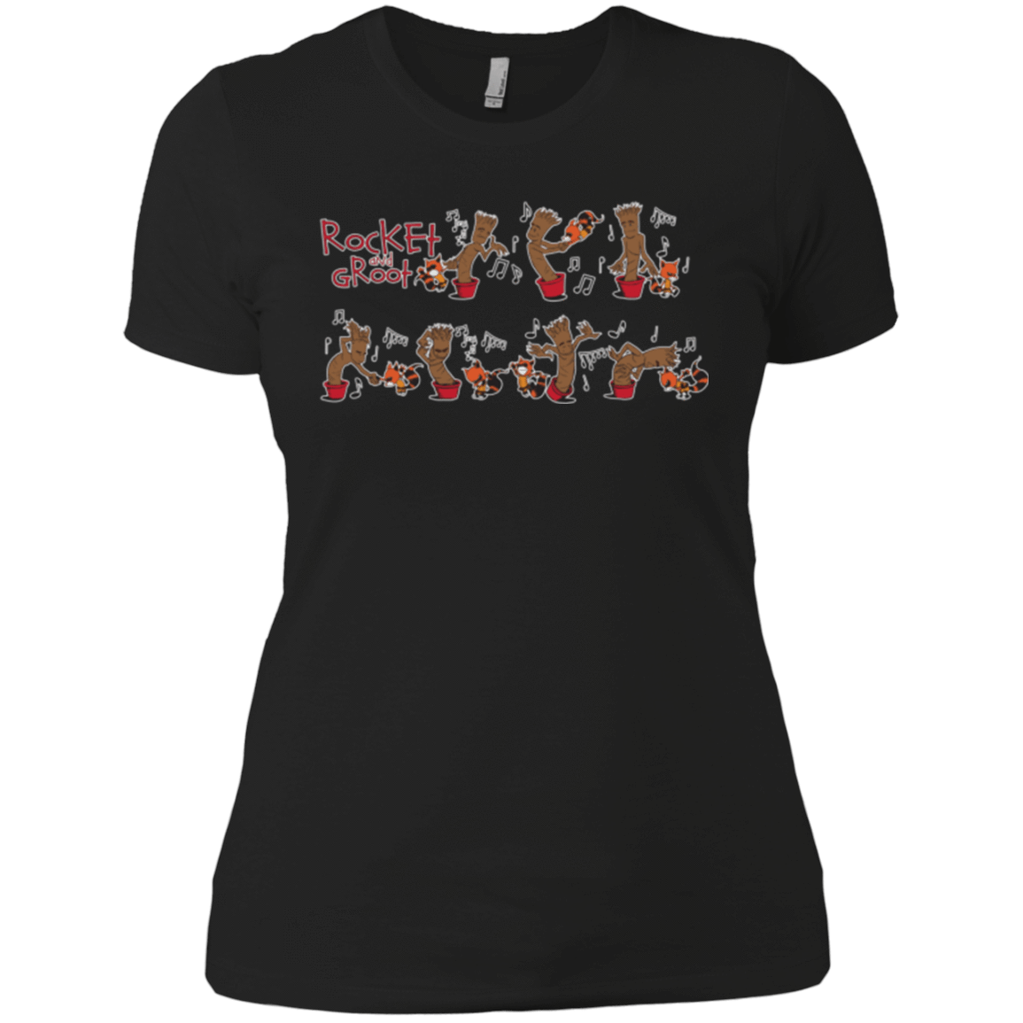 T-Shirts Black / X-Small Rocket and Groot Women's Premium T-Shirt