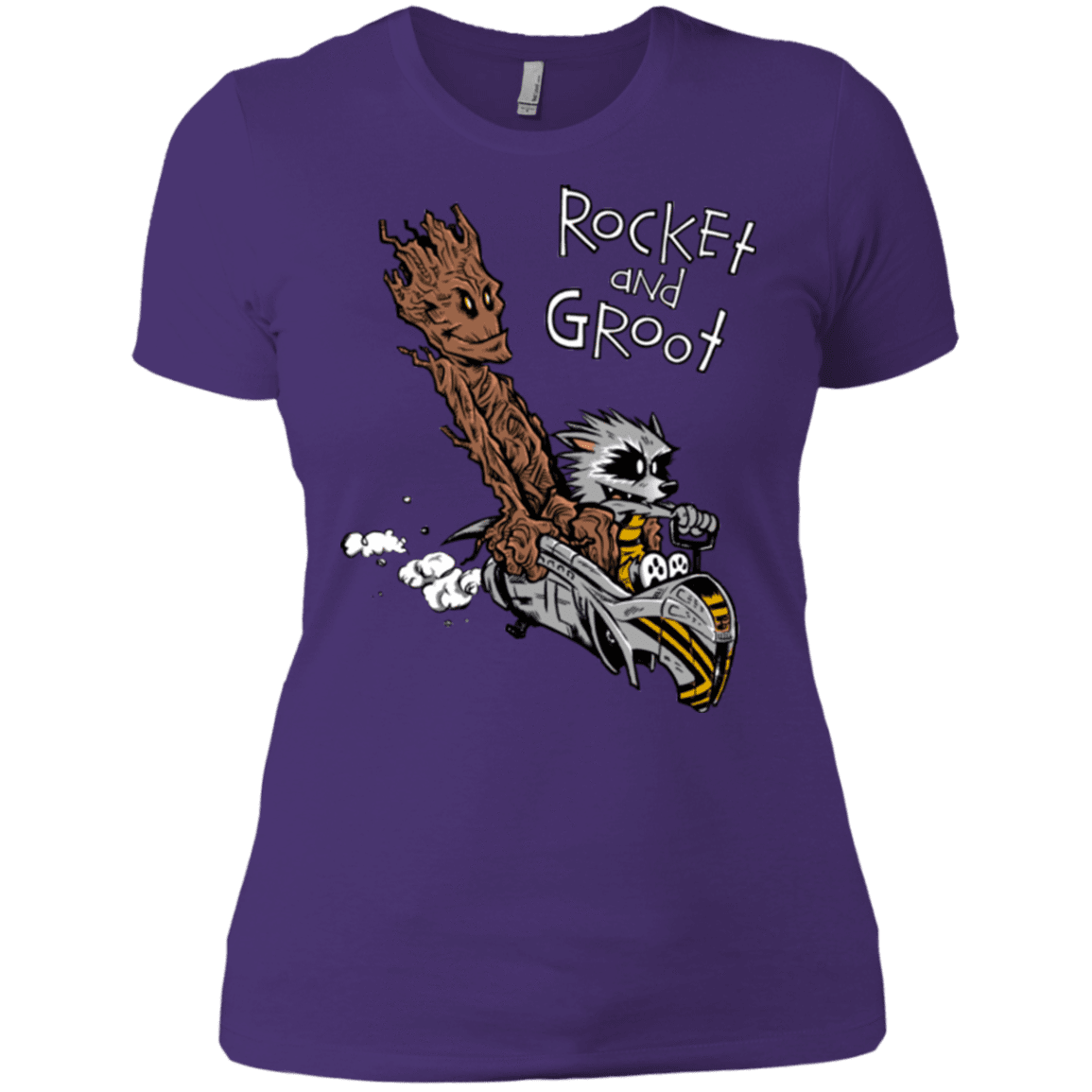 T-Shirts Purple / X-Small Rocket and Groot Women's Premium T-Shirt