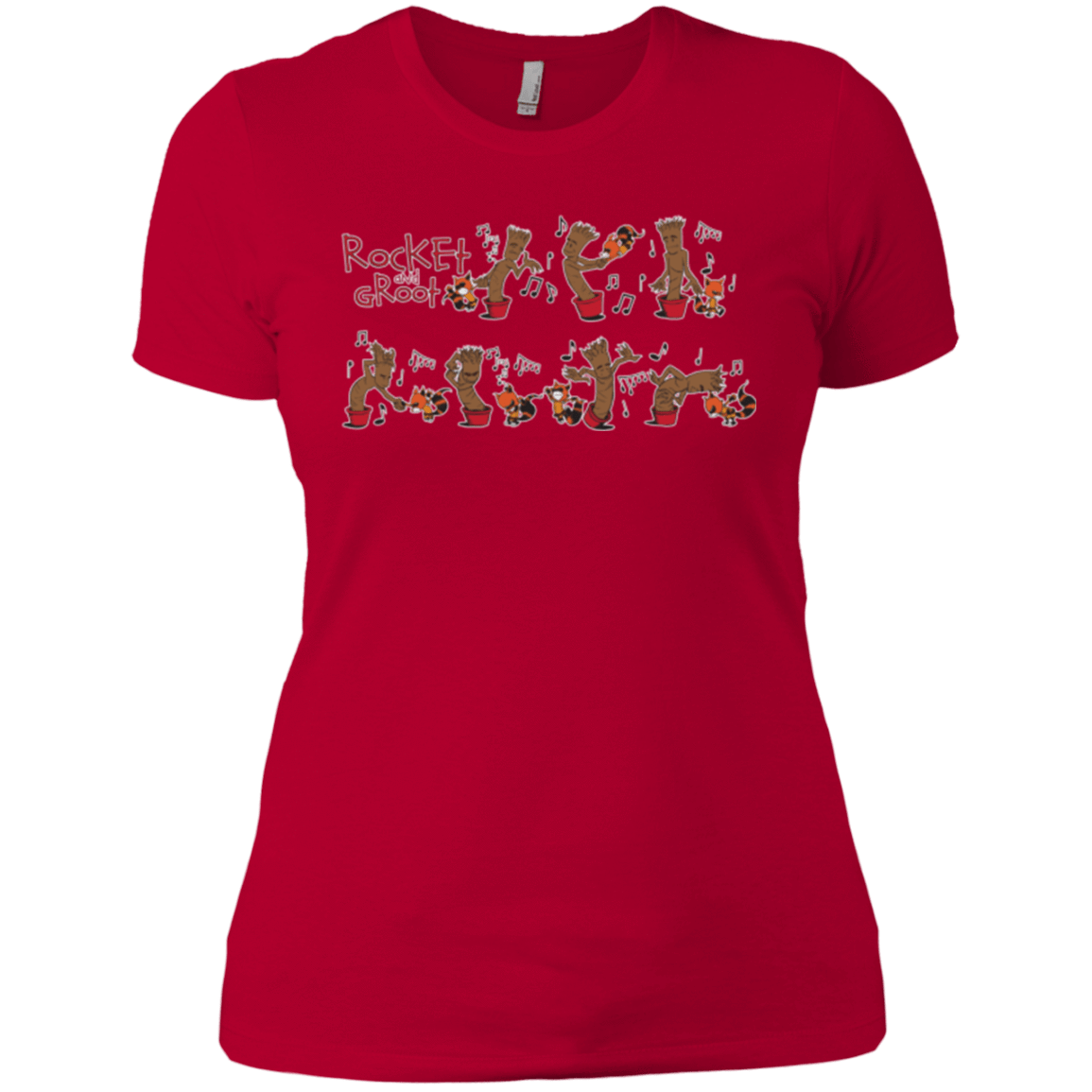 T-Shirts Red / X-Small Rocket and Groot Women's Premium T-Shirt