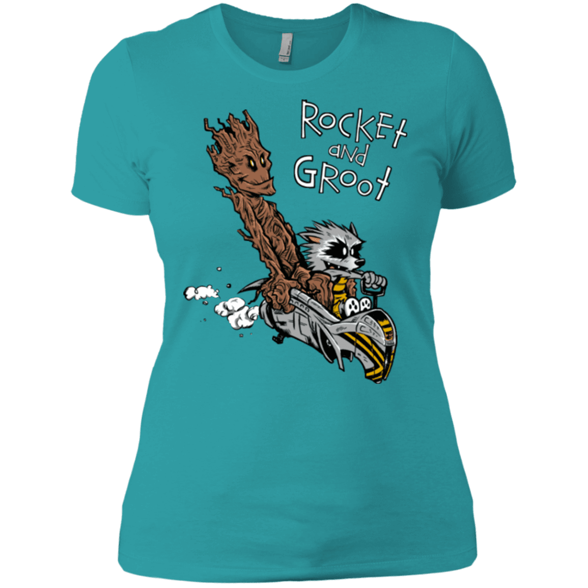 T-Shirts Tahiti Blue / X-Small Rocket and Groot Women's Premium T-Shirt