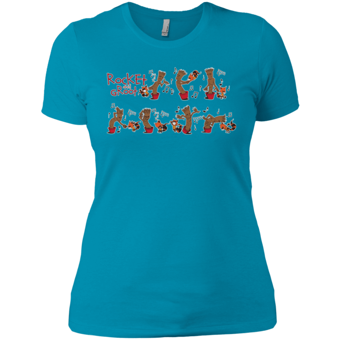 T-Shirts Turquoise / X-Small Rocket and Groot Women's Premium T-Shirt