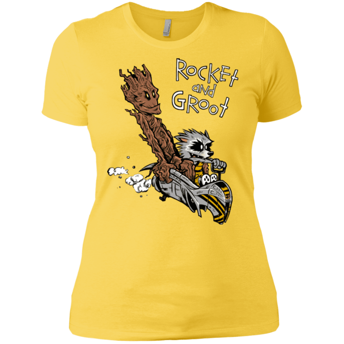 T-Shirts Vibrant Yellow / X-Small Rocket and Groot Women's Premium T-Shirt