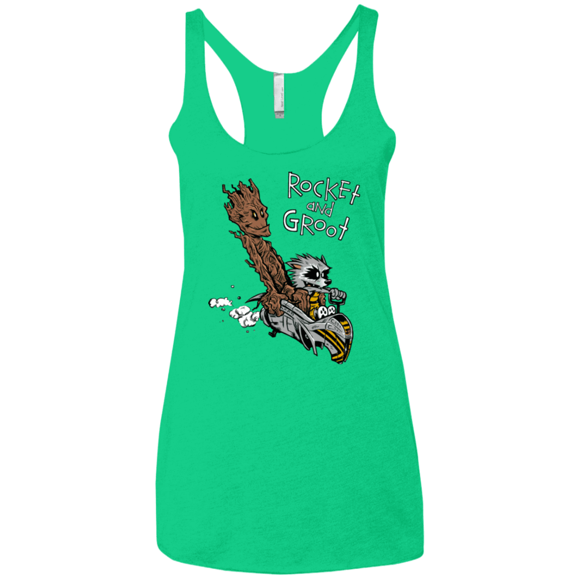 T-Shirts Envy / X-Small Rocket and Groot Women's Triblend Racerback Tank