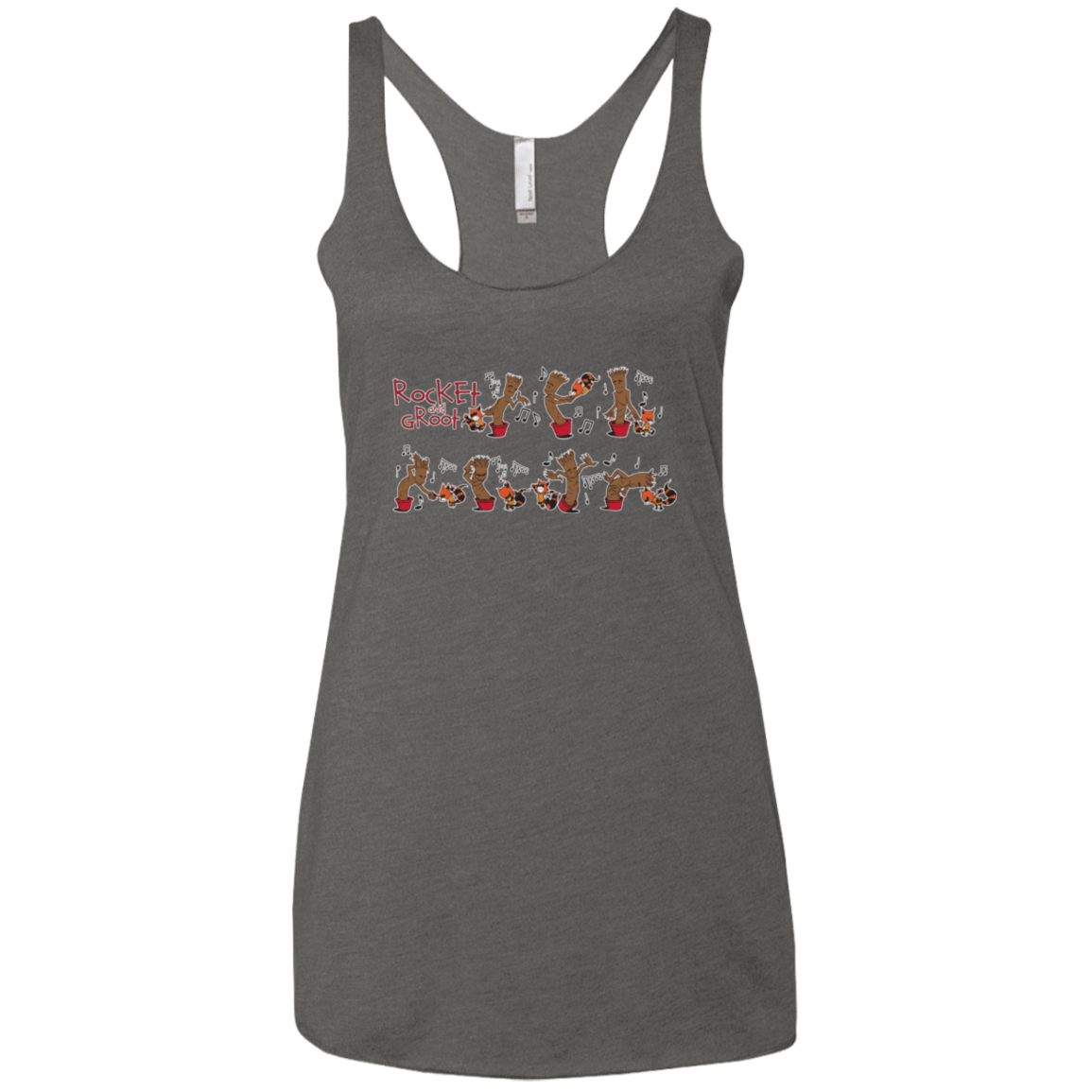 T-Shirts Premium Heather / X-Small Rocket and Groot Women's Triblend Racerback Tank