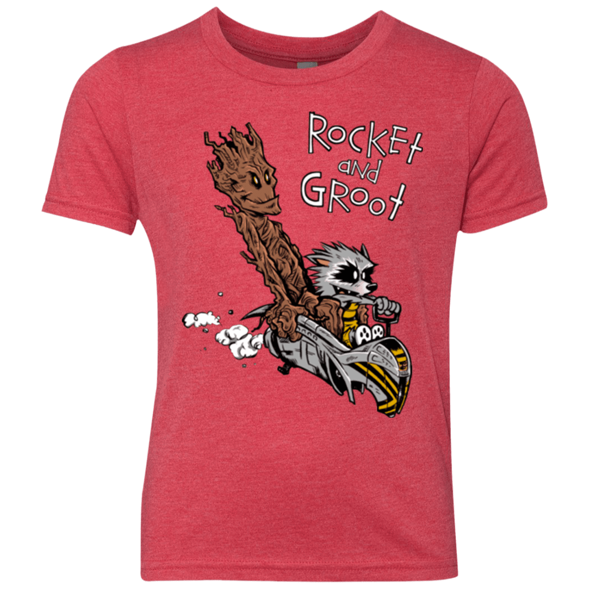 T-Shirts Vintage Red / YXS Rocket and Groot Youth Triblend T-Shirt