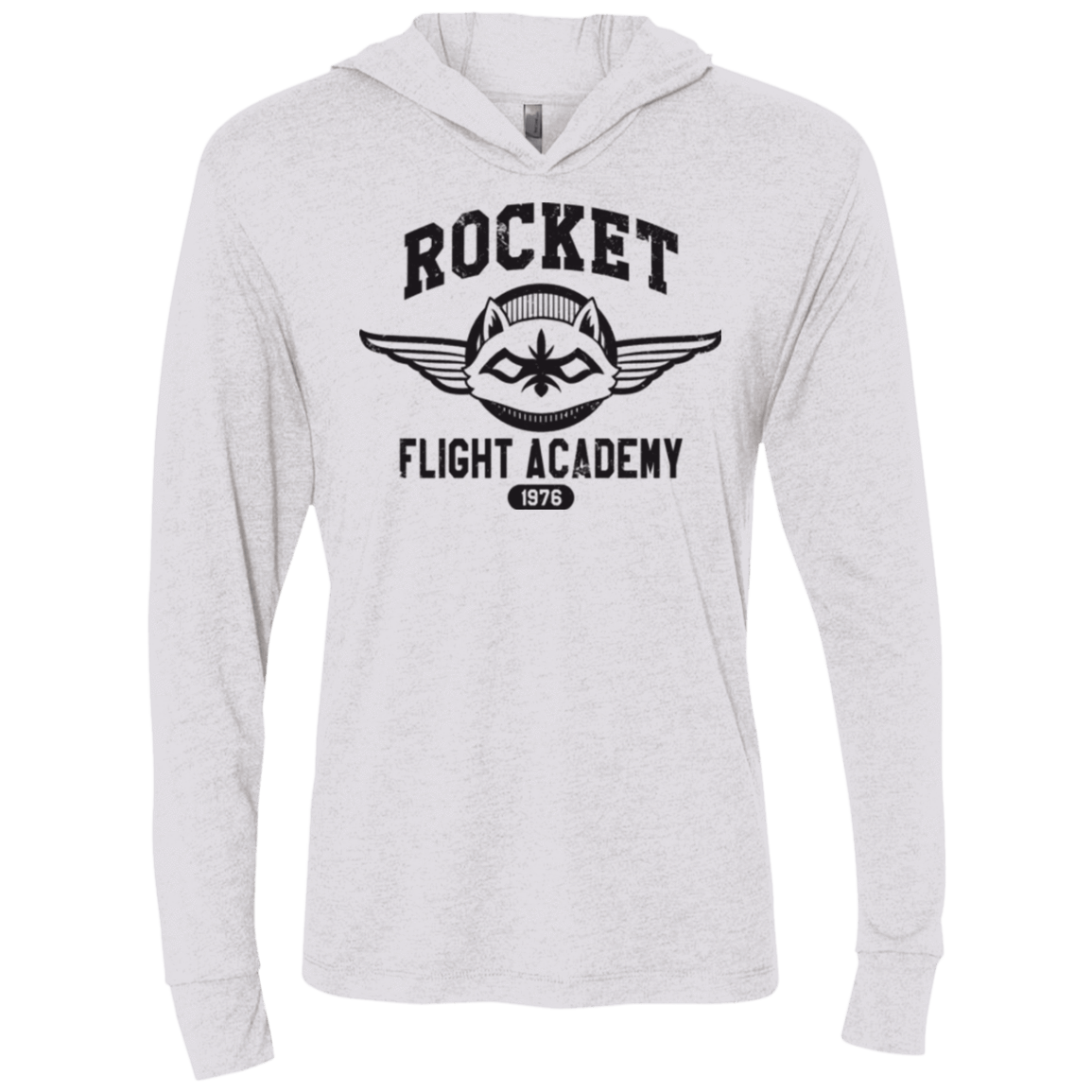 T-Shirts Heather White / X-Small Rocket Flight Academy Triblend Long Sleeve Hoodie Tee