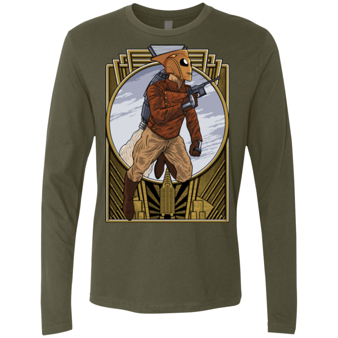 T-Shirts Military Green / Small Rocket Man Men's Premium Long Sleeve