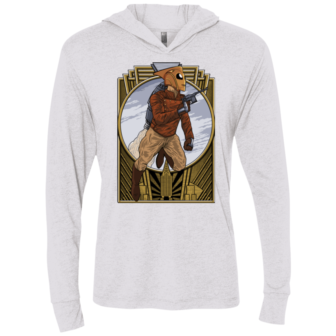 T-Shirts Heather White / X-Small Rocket Man Triblend Long Sleeve Hoodie Tee