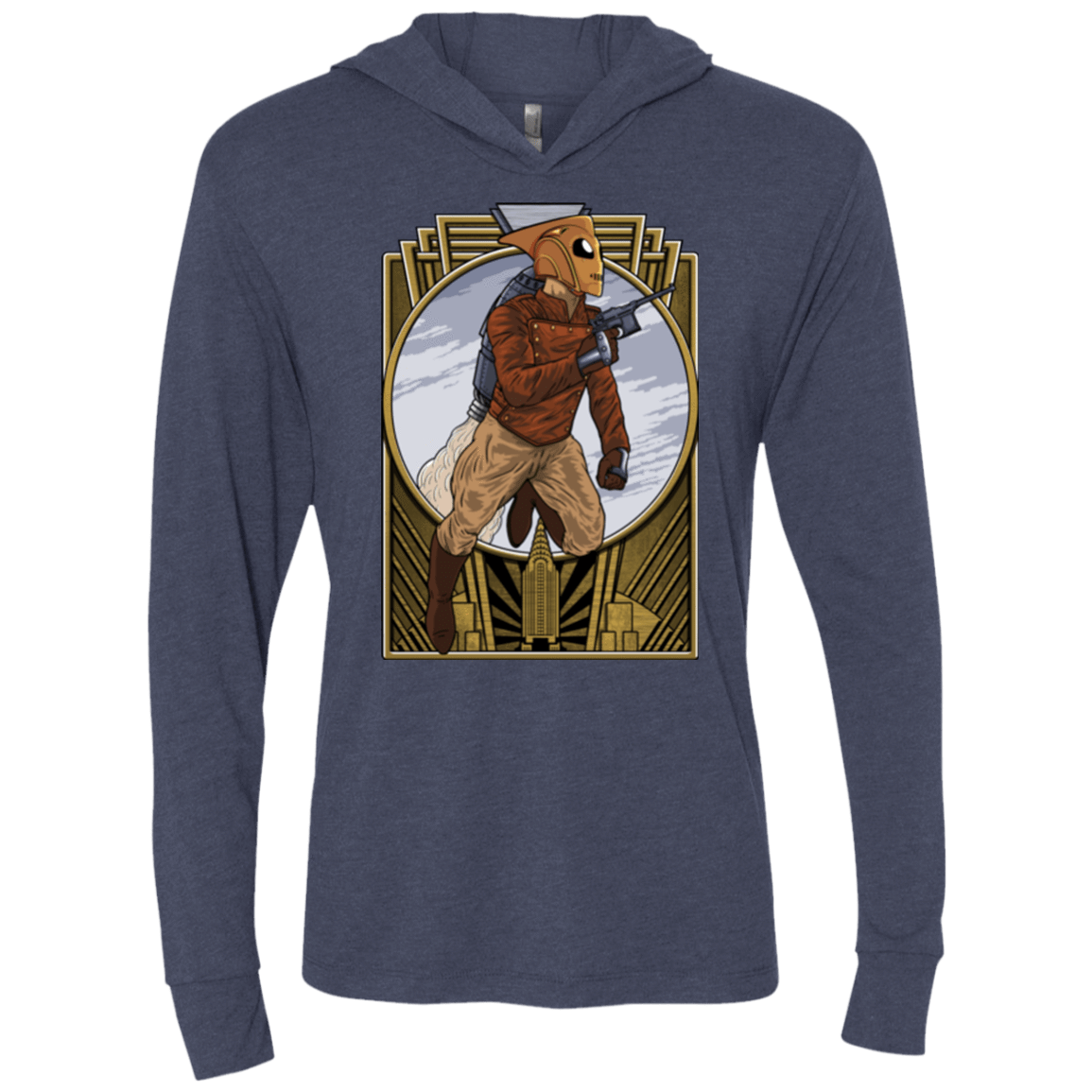 T-Shirts Vintage Navy / X-Small Rocket Man Triblend Long Sleeve Hoodie Tee