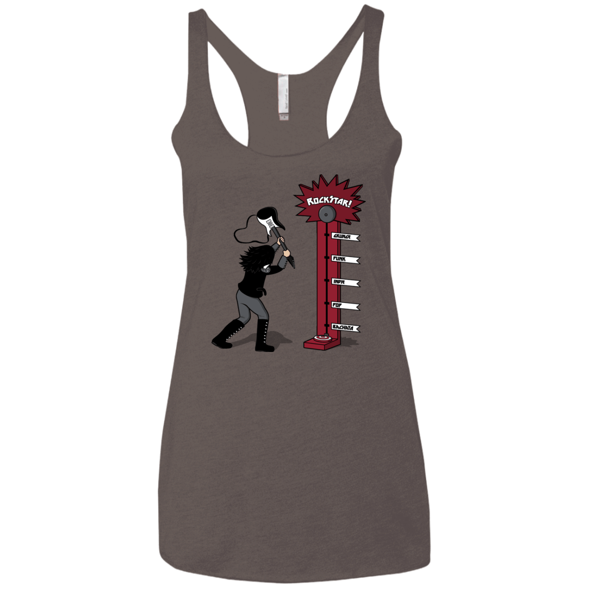 T-Shirts Macchiato / X-Small Rockstar Women's Triblend Racerback Tank