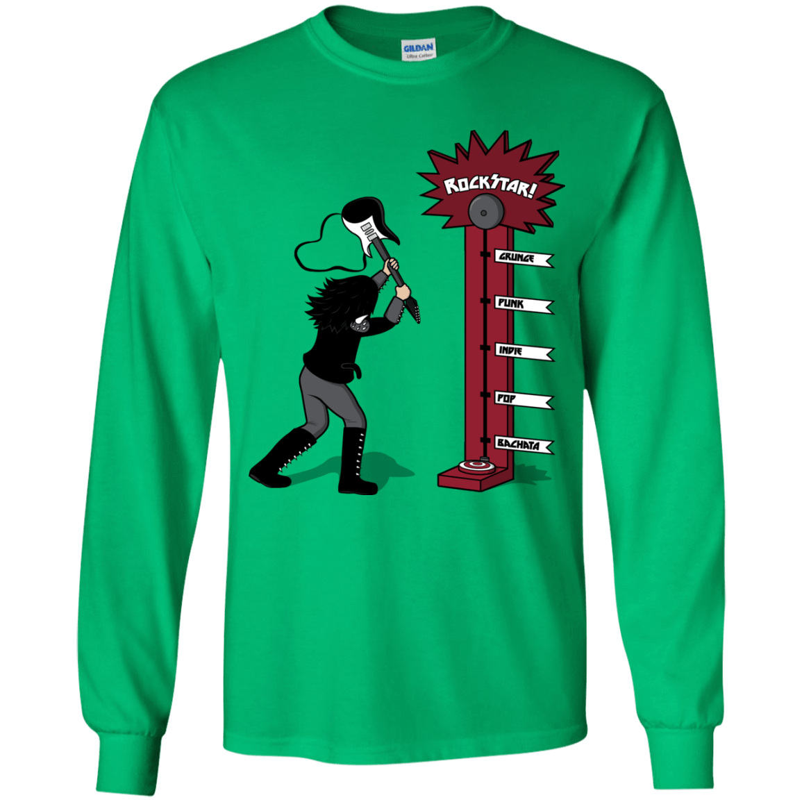 T-Shirts Irish Green / YS Rockstar Youth Long Sleeve T-Shirt